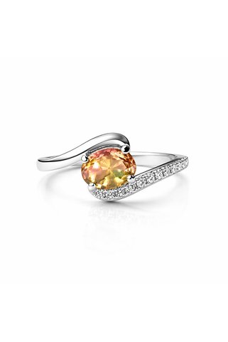KLAZOJEWELRY 925 Ayar Gümüş Üzeri Yüksek Kalite Rodyum Kaplama Sultanit Taşlı Zarif Tektaş Yüzük