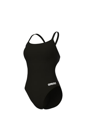 ARENA WOMEN'S TEAM SWIMSUIT CHALLENGE SOLID BLACK WHITE
