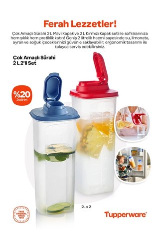 Tupperware Çok amaçlı sürahi 2L 2li set