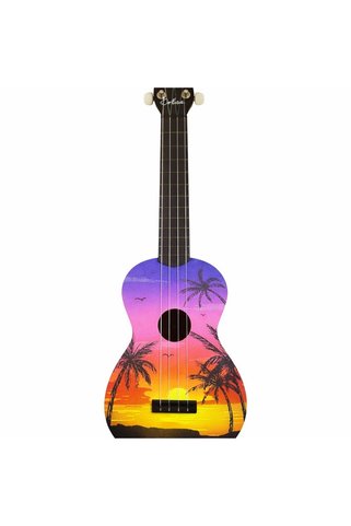 gonzales XU21HAWAII Hawaii Desenli Soprano Ukulele | Tropikal Grafik Tasarım, Egzotik Görünüm, Rahat