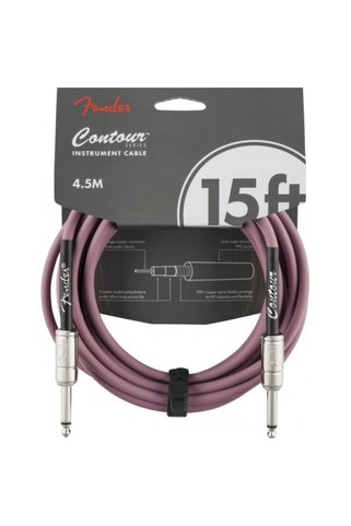 FENDER 0990571066 Contour Serisi Enstrüman Kablosu (4.5m) | Burgundy Mist, Örgülü Esnek Dış Kaplama, Üstün Ses İletimi ve Retro Görünüm