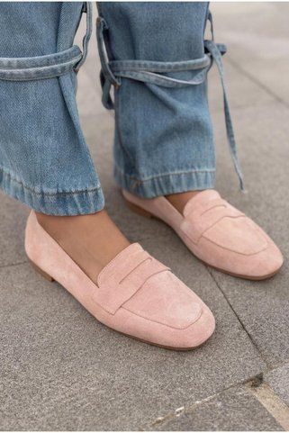I Love Shoes Melniel Hakiki Süet Kadın Loafer Pudra