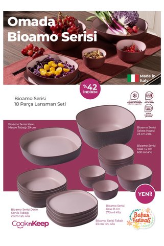 CooknKeep Omado Bioamo servis seti 18 parça