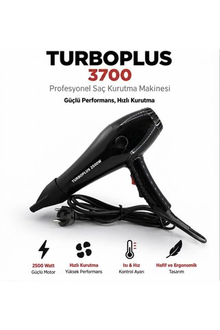 TURBOPLUS 3700 Profesyonel Kuaför Tipi Yüksek Performanslı Fön Makinesi - Kuaför Salon Serisi