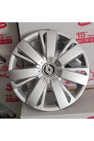 Universal 14 inç Renault Symbol / Clio / Megane / Kangoo Uyumlu Jant Kapağı 4'lü Takım Amblem Hediyeli
