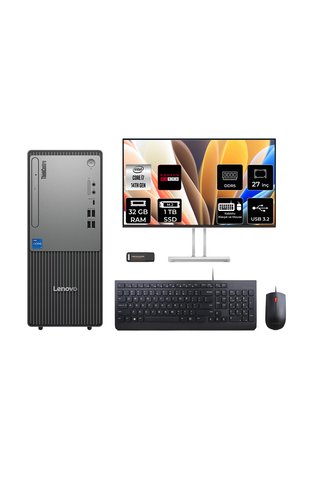 LENOVO ThinkCentre Neo 50T G5 i7 14700 32GB 1TB SSD RX550/4GB FDOS Masaüstü Bilgisayar + 27"