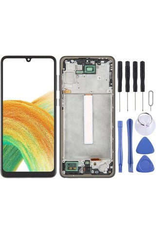 indirimplus Samsung Galaxy A33 OLED Lcd Ekran Dokunmatik Full Çıtalı Tam Boyutlu Siyah Renk