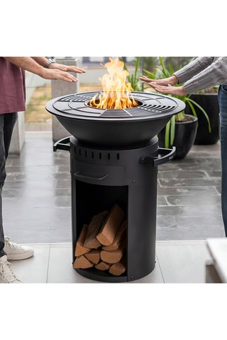 PALU Döküm Ateş Çukuru Barbekü | Kömürlü BBQ Grill, Bahçe & Teras Şömine, Büyük Çap Mangal, Açık Hava Isıtıcı & Pişirme Ünitesi