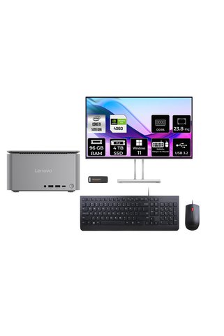 LENOVO ThinkCentre Neo i9 14900 96GB 4TB SSD RTX4060/8GB 23.8" FHD W11P Mini Masaüstü Bilgisayar