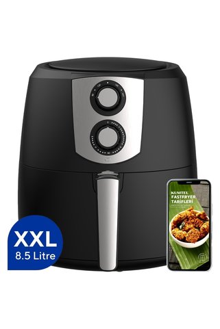 KUMTEL XXL 8.5 Litre Airfryer & Fastfryer (Sıcak Hava Fritözü) 1800W AF-03 – Siyah