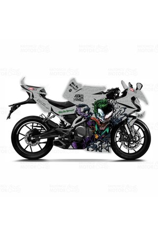 Kaly CF Moto 250 SR Joker & Venom Design Gri Sticker Set - Motor Kaplama