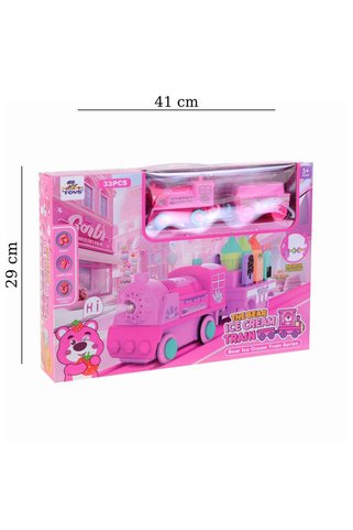 KESKİN SOUND Kutulu Pilli 33 Parça Pembe Tren Set