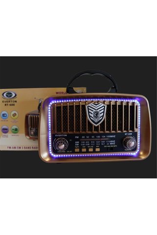 Everton RT-688 Bluetooth Usb-Micro Sd Solarlı Saatli Nostaljik Radyo