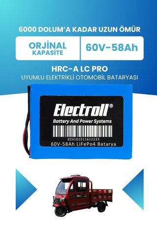 ELECTROLL HRC-A LC PRO Uyumlu Batarya (Standart Kapasite) Lifepo4 60V 58AH Elektrikli Otomobil Bataryası