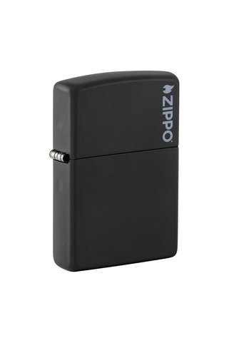 Zippo Çakmak Black Matte Siyah Logo 218zl-000023