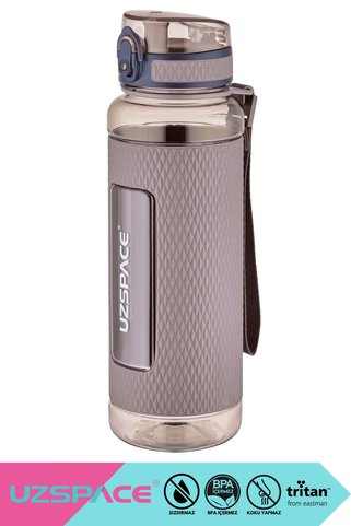 Uzspace 1100ml Yeni Koleksiyon Mega Boy Kaydırmaz Silikon Gövdeli El Askılı Sızdırmaz Tritan Su Matarası BPA Yok Koku Yok