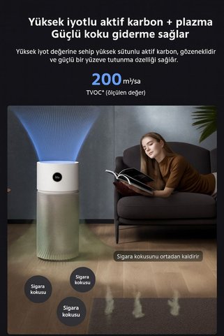 Xiaomi Hava Temizleyici 125 m² Akıllı Sensörlü HEPA UV-C Filtre Koku Polen Toz Giderici Ev Ofis Duman PM2.5