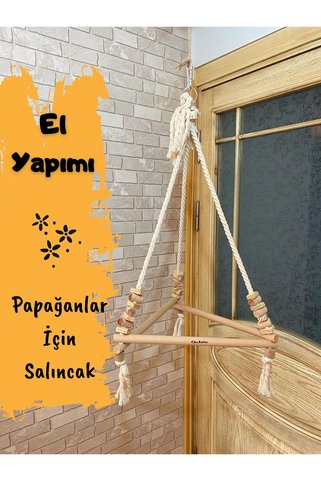 Ciko Kafes Halatlı Renksiz Jako Papağanları İçin Salıncak