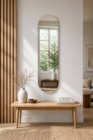 EFFE YAPI DEKOR 140x50 cm ELİPS MODEL ÇERÇEVESİZ AYNA