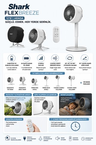 Shark FlexBreeze Portatif Fan - FA220EU - Ninja