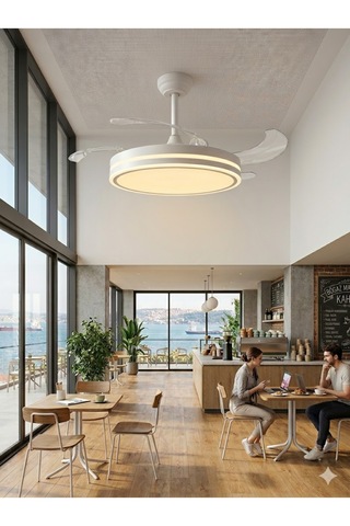 ACK LED TAVAN FANI BEYAZ CCT 20W 42INC(106CM) DIMMABLE UZAKTAN KUMANDALI