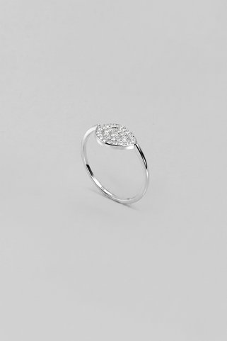 So CHIC... Asimetrik 18 Ayar Beyaz Altın Kaplama Gümüş Minimal Yüzük