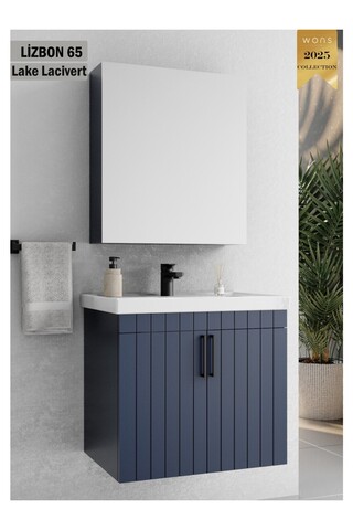 Wons Bathroom Lizbon 65 cm Lake Lacivert Banyo Dolabı