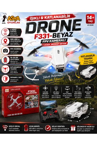 Asya Oyuncak Işıklı Drone F331-Beyaz