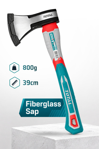 TOTAL THAX061800 Fiber Saplı Profesyonel Kısa Balta (8000 gr) 39 cm Yarma Özellikli Kamp Profesyonel Balta