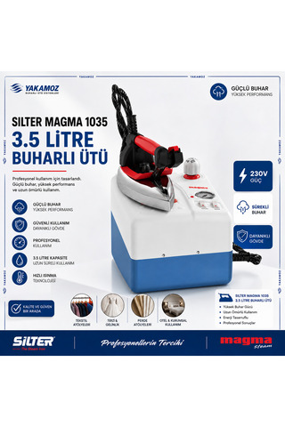 Silter Magma 1035 3,5 Litre Buharlı Ütü – Profesyonel Kazanlı Sanayi Tipi Ütü