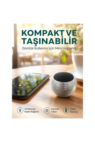 Epilons Kablosuz Mini Hoparlör Şarjlı Tws Destekli Kompakt Ses Sistemi Yeni Nesil