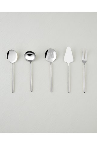 English Home Aurelia Paslanmaz Çelik 5'li Servis Seti 20,5x22,8x21,8x23,5x22 cm Silver