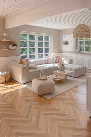İYENA HOME LİVİNG Luna Relax 4 Modül Köşe Koltuk Krem Keten Kumaş