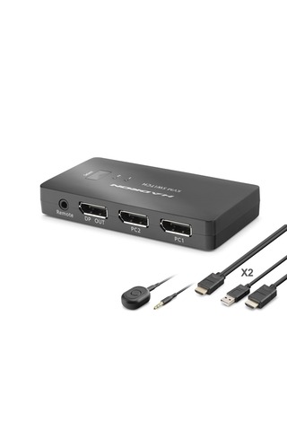 HADRON Hdx1426 Displayport Kvm Switch 2 Console Usb Port 2 Displayport Siyah