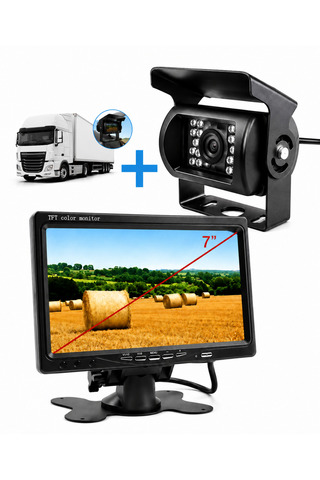 Navigold KAMYON TIR için 7" TFT Monitör + Metal IR Geri Görüş Kamerası Seti (2 Kanal)