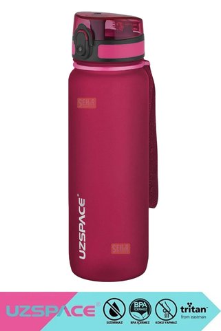 Uzspace 800ml Yeni Tek Renk Sızdırmaz BPA İçermez Kilitlenebilir Kapaklı Motivasyonel Tritan Su Matarası