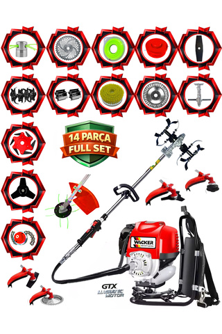 Wacker Pro Alman 10 In 1 Fr 800 Seri Arazi Seti 20 Hp Sırt Tırpan Akrobat Çapa Aparatı Toprak Eşeleme Aparatı