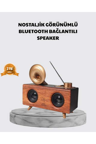 Epilons Nostaljik Gramofon Tooth Hoparlör – Fm Ra + Usb + Sd K Destekli