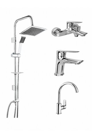 KALE BANYO+LAVABO+EVİYE BATARYASI VE TEMA 53260 TEPE DUŞ SETİ