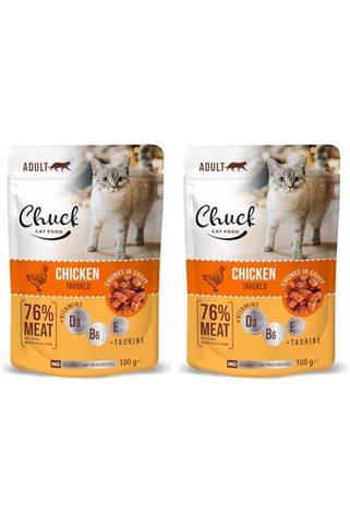 Yıldızan zkra shop Chuck Pouches, Yetişkin, Tavuklu 100 Gr x 24 adet (2 paketi) 1053162