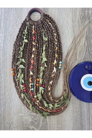 Amara creative stüdyo Kumral sarı soft ombreli afrika örgüsü toka