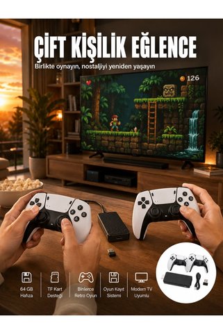 POYTREND HDMI Girişli Retro Oyun Çubuğu 2 Kişilik Kablosuz Yeni Nesil - PPPPPP6372-7597