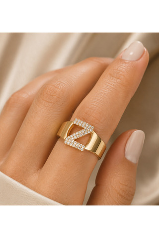 NisTu 925 Ayar Gümüş Z Harf Yüzük