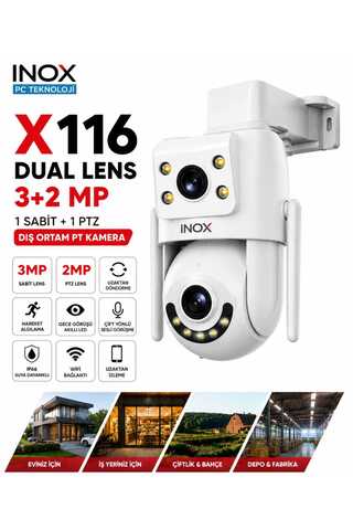 inox -X116 DUAL LENS DIŞ ORTAM WİFİ PT KAMERA