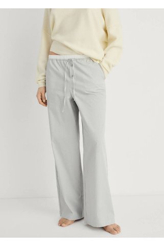 MANGO Woman Elastik detaylı çizgili pijama pantolon