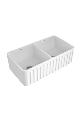Bocchi Lavello Dekorlu Çift Gözlü Eviye 85 cm Beyaz 1601-001-0120
