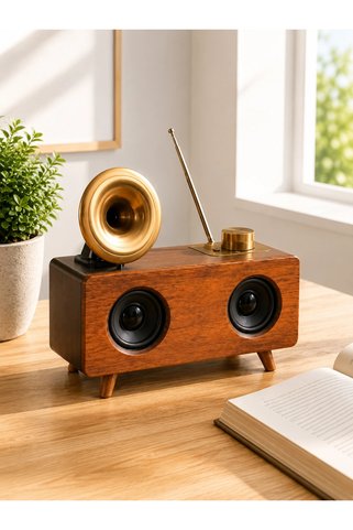 shopwave KRM Nostaljik Radyo Bluetooth Bağlantılı Şarjlı Yüksek Ses Kaliteli Yeni Nesil KRM