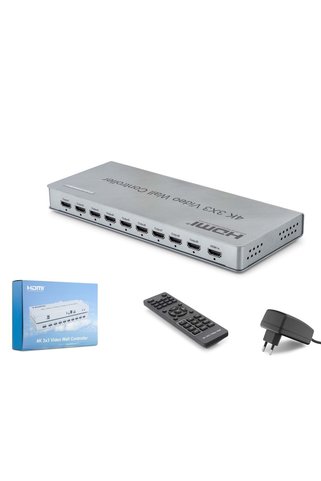 HADRON HDX1434 HDMI Video Wall Controller Kumandalı 4K 9 Ekran Gri