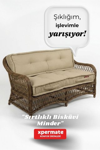 XPERMATE 2’li Yer Minderi 60x120 cm Palet Minderi, Bahçe Minderi, Oturma Minderi, Balkon Takımı Minderi Bej