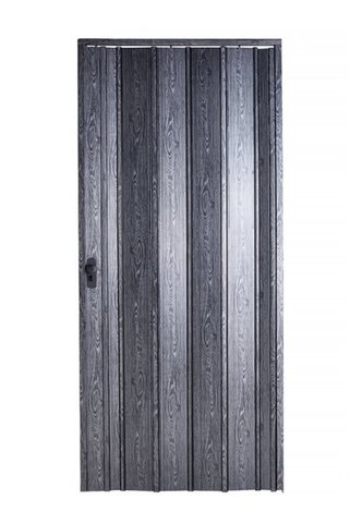 Sarpaş Dekor Sarpaş Akordiyon Kapı 81x204 Karaağaç Camsız Kalın Kapı Katlanır Akordeon Pvc Anahtar Kilitli